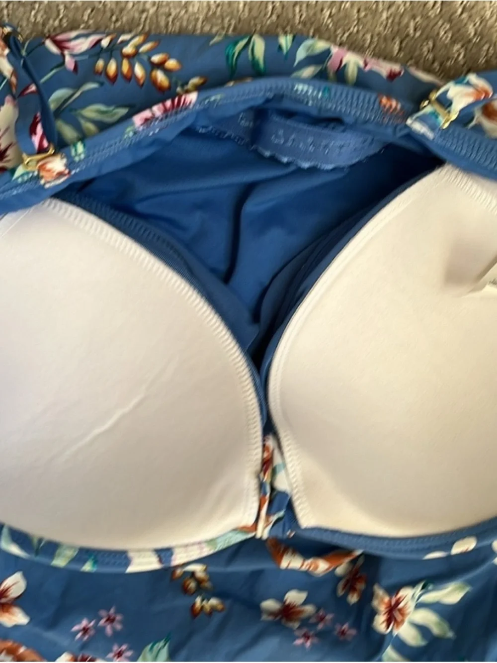 Floral Blue Tankini Swim Set - Brand:Jantzen Size 14 EXCELLENT CONDITION
